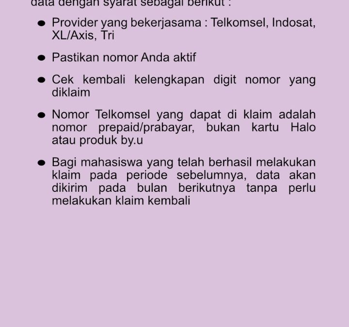Klaim Data Dibuka Sampai tgl 10 Mei 2020 pukul 12.00