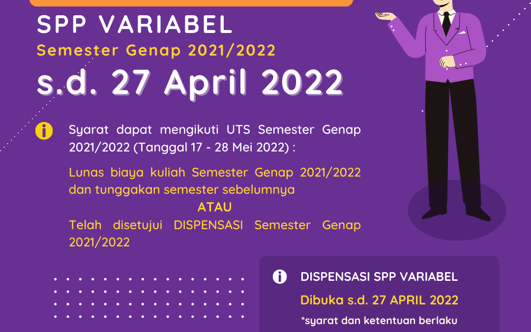 Toleransi Pembayaran SPP Variabel Genap 21/22 Syarat Mengikuti UTS