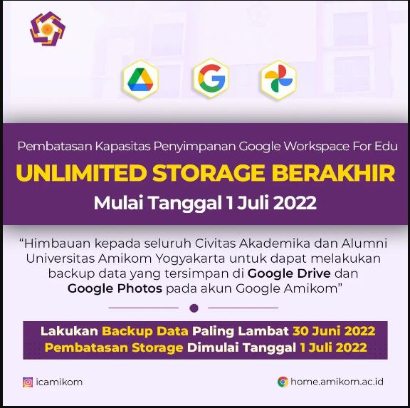 Pembatasan Storage Google Edu Mulai 1 JULI 2022