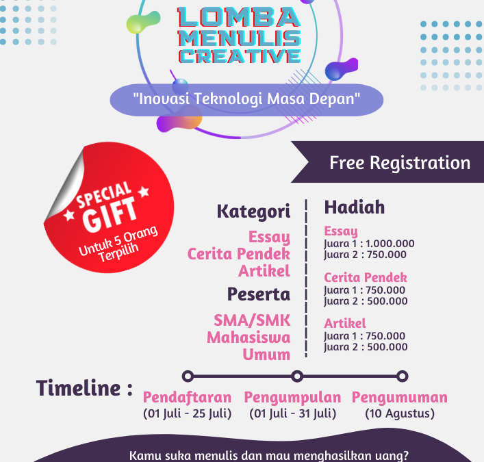 Pengumuman Pemenang Lomba Menulis Kreatif Nasional,  AMIKOM2022