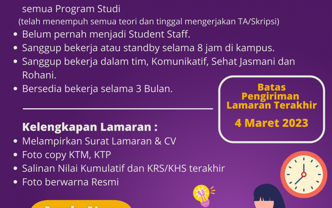 RECRUITMENT STUDENT STAFF DAAK BAGIAN PENGAJARAN
