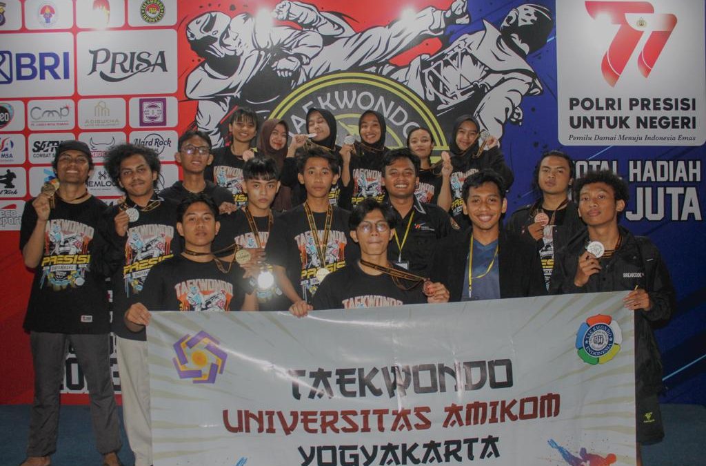 Kembali Mengukir Prestasi Taekwondo AMIKOM Sabet 13 Medali dalam Kejuaraan BHAYANGKARA PRESISI TAHUN 2023