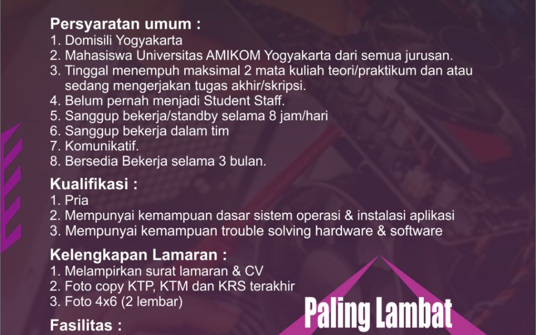 Open Recruitment SS UPT Lab Amikom