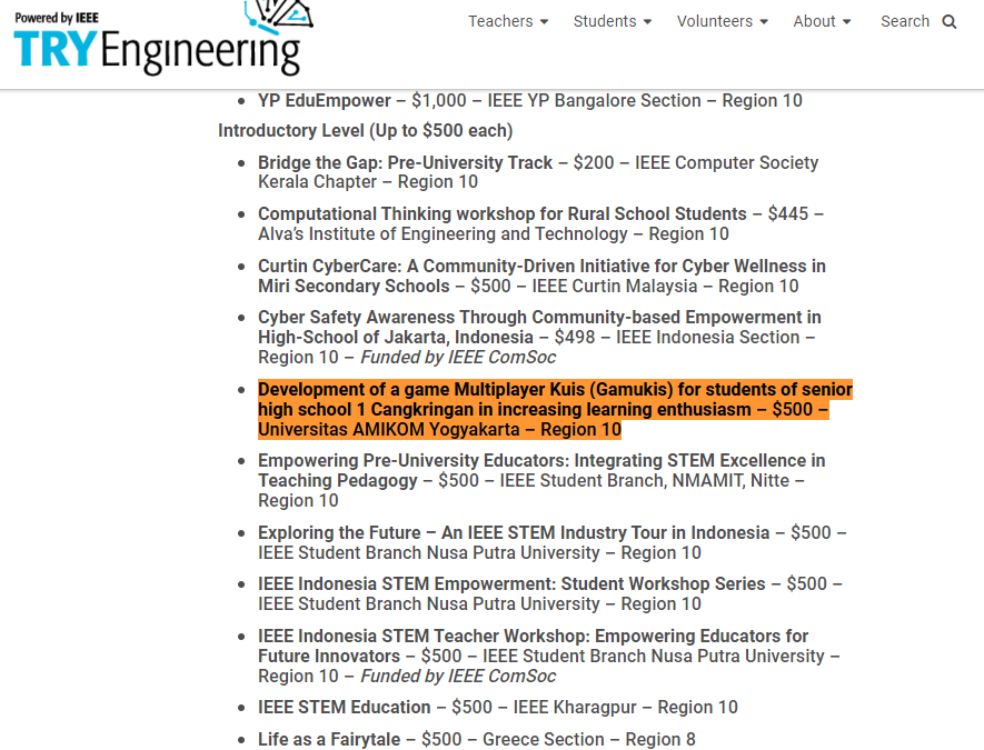 Amikom Student Branch Raih Hibah 500 USD dari IEEE untuk Program Inovatif